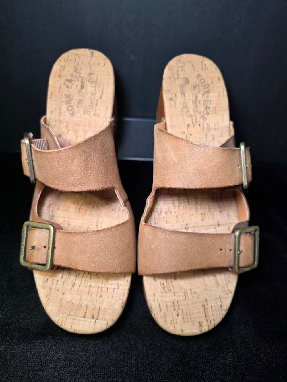 Kork-Ease Saffron Slide Leather Sandal Cork Woodgrain 9 - Picture 3 of 11